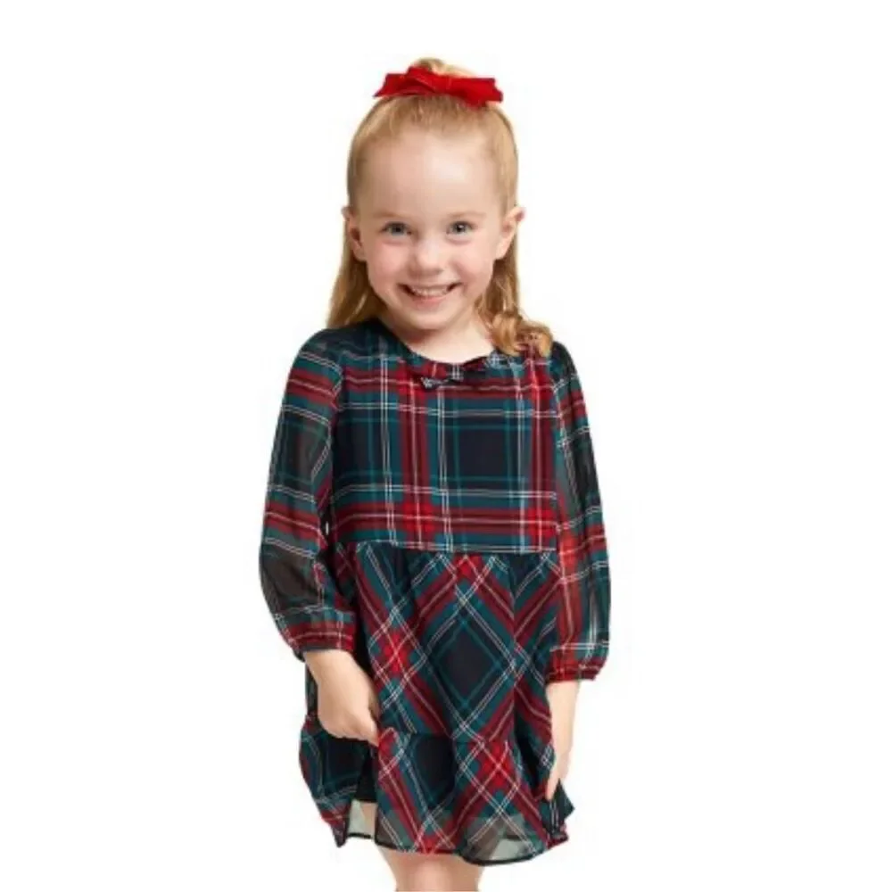 DRAPER JAMES Girls Plaid Dress Size 18M Daddy Daughter Dance Valentine’s Day NWT